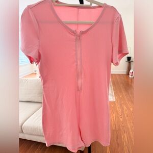 Chic Pink Short Sleeve Romper